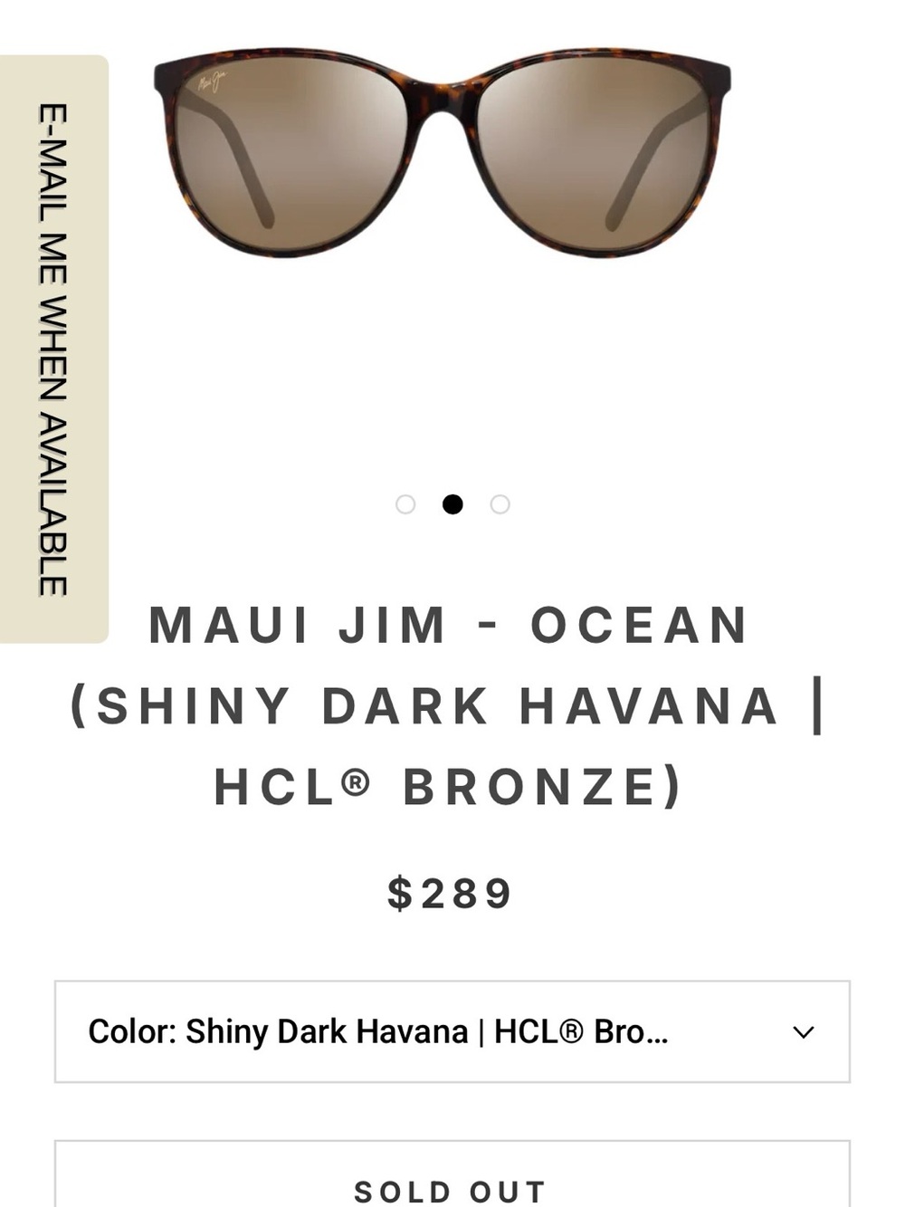 Maui Jim Ocean HavanaCat-Eye Sunglasses - Tortoiseshell Frame with Bronze Lenses